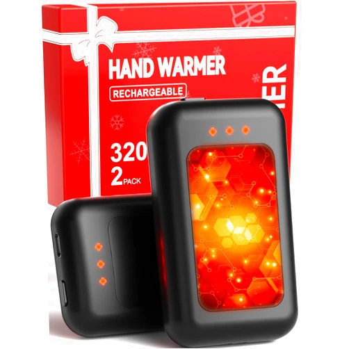 Hotdot Hand Warmers Rechargeable, 2 Pack 6400mAh Electric Hand Warmer, 16 Hours Lasting, Great for Outdoors, Camping, Gifts for Men Women