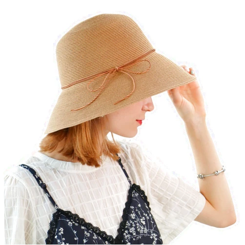 NAMANANA Women's Sun Hats Wide Brim Straw Hat Summer Beach Hat Foldable Packable Cap for Travel Sun Hats for Women Straw Sun Hats for Women Brown
