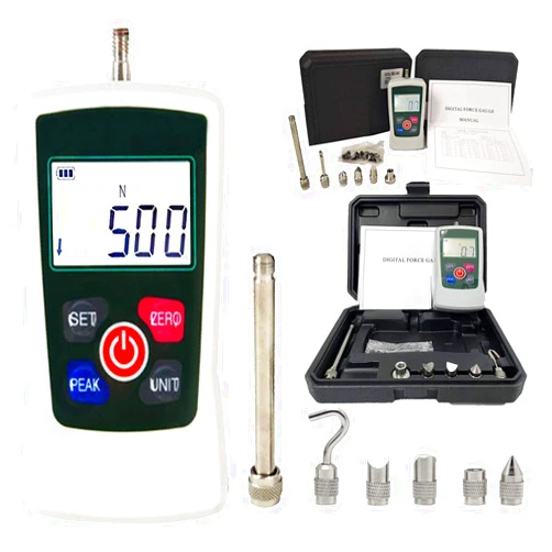 VTSYIQI Force Gauge 500N Digital Force Gauge Push and Pull Tester Meter Dynamometer with 500N 50Kgf 110Lbf 1800Oz for Lab Force Test Destructive Test