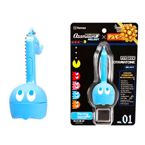 Otamatone Melody Original PAC-Man Electronic Portable Music Toy Player Synthesizer from Japan by Maywa Denki Officially Licensed Merchandise with English Instructions Keychain Accessory - Inky