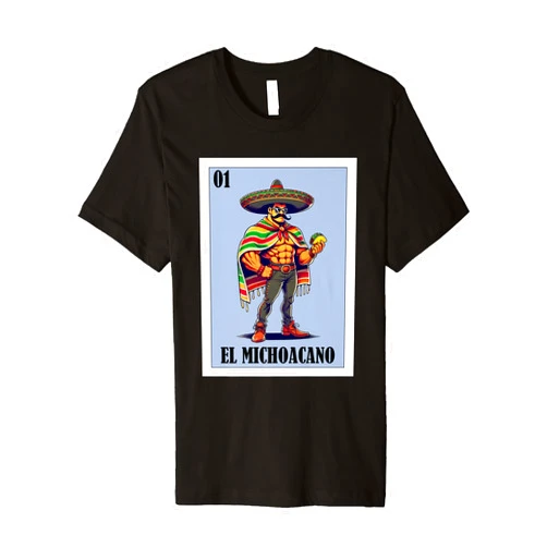 Funny Mexican Gifts for Michoacanos Funny Michoacan Mexican Design - El Michoacano Premium T-Shirt