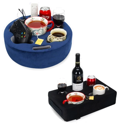 FDMGEL Couch Cup Holder Pillow - Cup Glass Cozy Pillow | Couch Caddy Sofa Bed Buddy Holds Drinks, Snacks, Remote, Phones, Tablet. Keep Drinks Stand and Prevent Spills for Car, Park, Beach, Picnic.