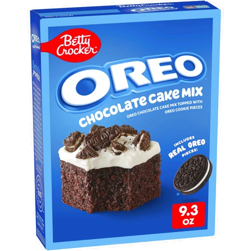 Betty Crocker OREO Chocolate Cake Mix, Chocolate Cake Baking Mix With OREO Cookie Pieces, 9.3 oz