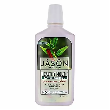 JSN Jason Healthy Mouth Tartar Control Mouthwash, Cinnamon Clove, 16 Oz Clear 16 Fl Oz (Pack of 1)