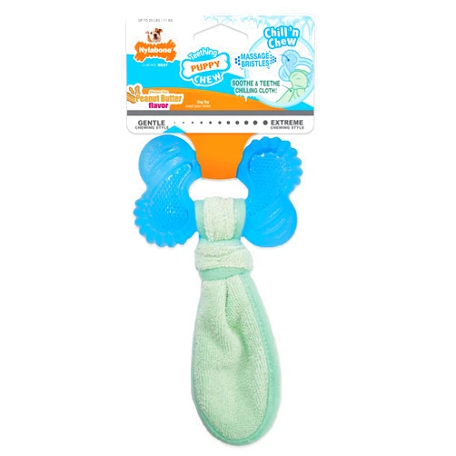 Nylabone Freezer Puppy Chew Toy - Puppy Chew Toy for Teething - Puppy Supplies - Peanut Butter Flavor, Small (1 Count)