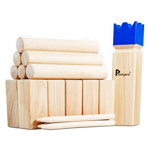 Pointyard Kubb Yard Game Set, Kubb Game Set with Carrying Bag - Wooden Toss Game Set for Outdoor Lawn Teenagers Adults Family