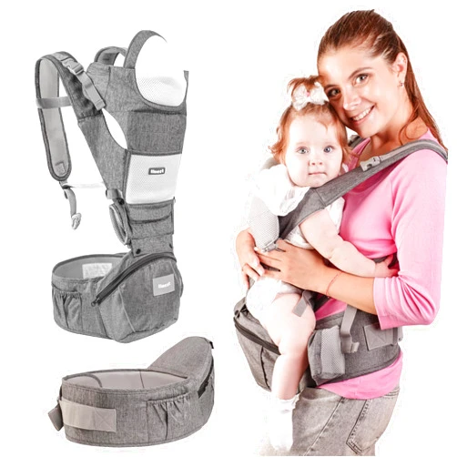 TINEST Baby Carrier, 6-in-1 Baby Carrier Newborn to Toddler with Hip Seat & Head Support (Ergonomic M Position) for 0-36 Months - Adjustable Size for Enchanced Lumbar Support, Comfort Fit (6-45 lbs)