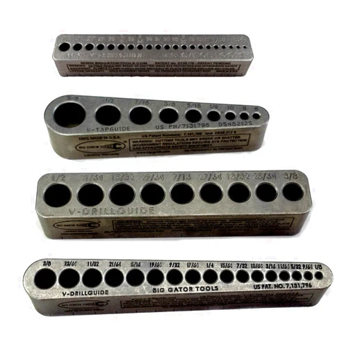 Blue Star Nutraceuticals Big Gator Tools BGT 4-Pack Precision Drill Guide SAE + Number Hole Sizes 4pc Kit