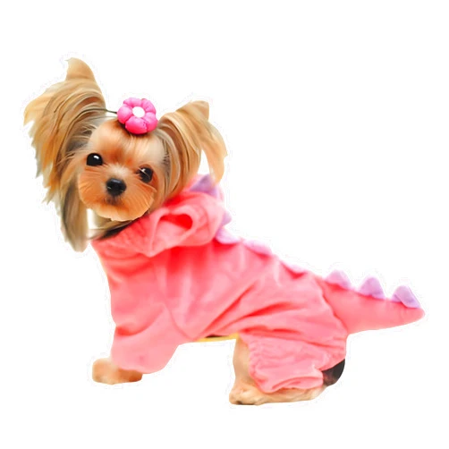 DELIFUR Dinosaur Dog Halloween Costume Pet Dino Hoodie for Small Dogs Cats (M, Pink)
