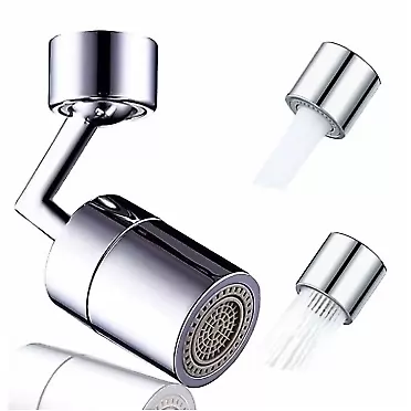 Lvmuu Universal Splash Faucet Aerator 720° Rotatable Soild Brass Moveable Kitchen Tap Head High Pressure Faucet Booster Kitchen Sink Filter Easy to Wash Dishes Vegetables Fruits