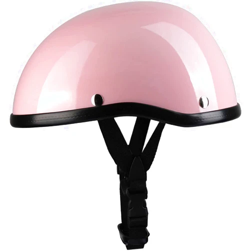 GLIANG Smallest DOT Approved Motorcycle Helmet Ultra-Thin Comfortable Beanie Cruising Skull Cap Novelty Small Cool Skull Cap Half Shell Helmet for Scooter Moped Street Jet Style,1One Size 54-62cm