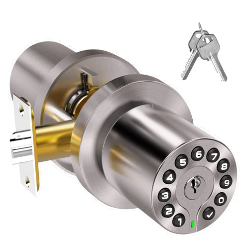 BOTHSTAR Keypad Door Knob with Key,Keyless Entry Door Lock, Code Locks Door Knob, Auto Lock,50 User Code,Easy to Install,for Home,Office,Hotel,Bedroom,Garage,No Deadbolt