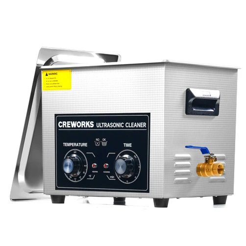 CREWORKS Ultrasonic Cleaner with Heater and Timer, 2.6 gal Digital Sonic Cavitation Machine, 240W 10L Stainless Steel Jewelry Cleaner for Professional Tool Watch Glasses Retainer Denture Coin Cleaning