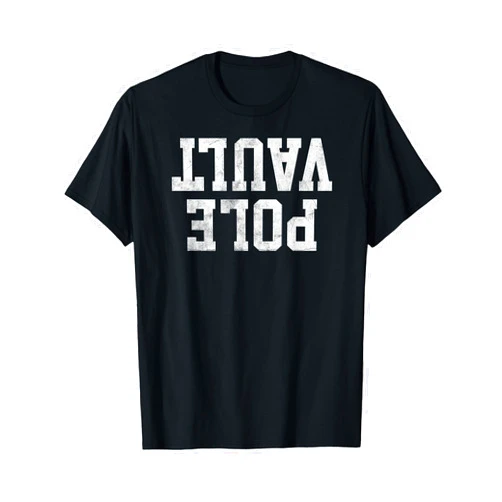 Pole Vault Tees Men's Black Distressed Modern Funny Pole Vault T-Shirt
