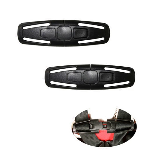 Alovexiong 2 Pcs Seat Chest Harness Clip Seat Safety Belt Clip Buckle Lock Stroller Chest Clip Universal Replacement for Baby and Kids Trend,Adjustable Guard (Black)