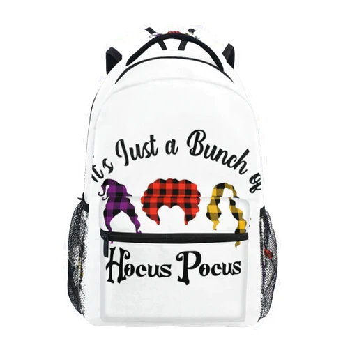 SWADAZA Halloween School Backpack Hocus Pocus School Book Bags Bookbags, Travel Laptop Backpack College School Computer Bag Hiking Camping Casual Daypack