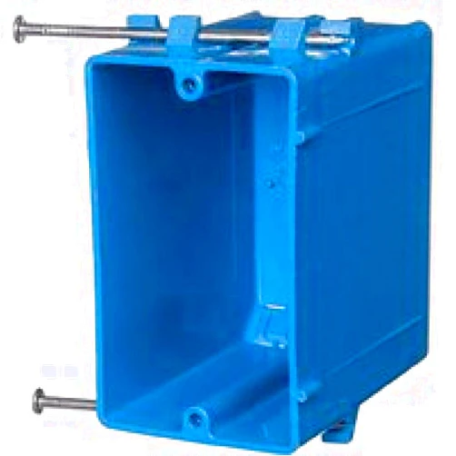 Thomas & Betts Carlon B122A-UPC Switch/Outlet Box, New Work, 1 Gang, 3-3/4-Inch Length by 2-1/4-Inch Width by 3-1/2-Inch Depth, Blue