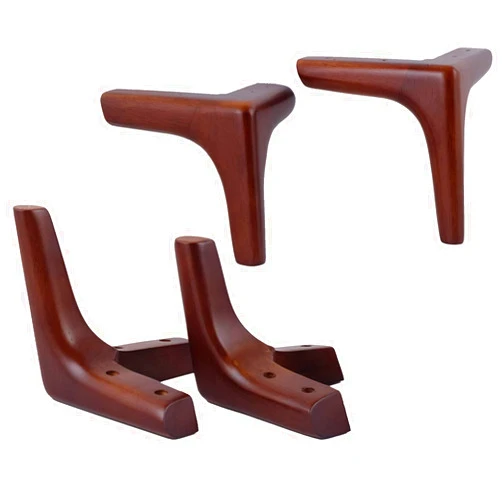 FALIYORS 4 Pieces Solid Wood Furniture Legs,Oak Furniture Foot,Replacement Feet,Coffee Table Legs,for Cabinet,Sofa,Bed,Ottoman,TV Stand,Screws Included,Walnut(150mm)