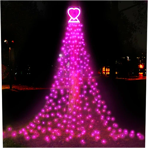 AMIPEPE Valentines Day Decorations Lights, 11.48ft 350 LED Valentines Window Lights with 8 Modes Timer Remote Heart String Lights for Indoor Outdoor Wedding Party Valentines Day Decor, Pink