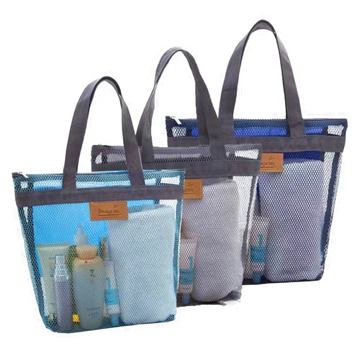 CHuikp Mesh Portable Shower Caddy ，Portable Shower Caddy Bag Dry Hanging Portable Shower Tote Bag ，Shower Caddy Suitable For Travel Swimming Sports Gym Camp Shopping College Dorms(3PCS)