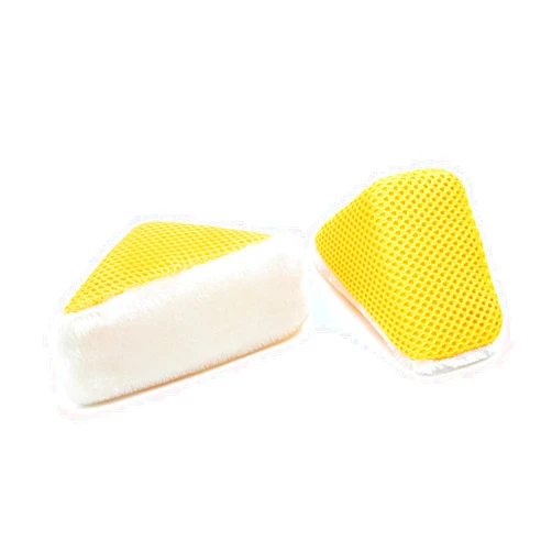 Autofiber Scrub Ninja - Wedge Scrubber (5in. x 2.5in. x 2in.) White/Gold - 2 Pack | Great for scrubbing Leather, Plastic, Rubber and Vinyl