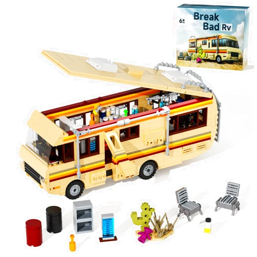 AobiKSEY RV Model Car Building Set, Creative Breaking Bad Merchandise Van Building Bricks Kit for Gifts, Educational DIY Building Set Toy 746pcs