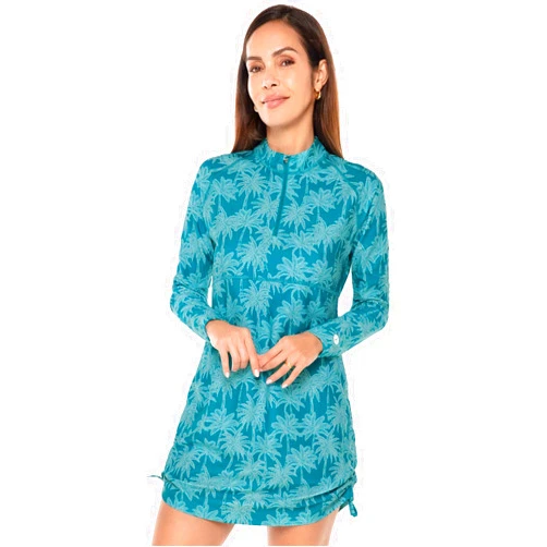 Coolibar UPF 50+ Women's Lawai Ruche Swim Shirt - Sun Protective