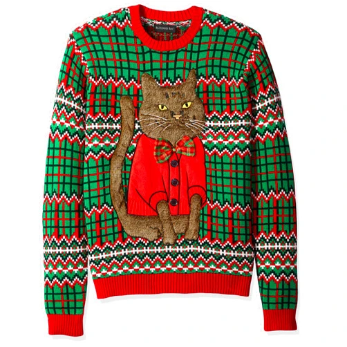 Blizzard Bay Men's Ugly Christmas Sweater Cat