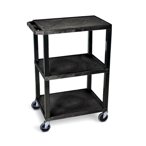 LUXOR WT34S Tuffy Utility Cart - Three Shelves, 4