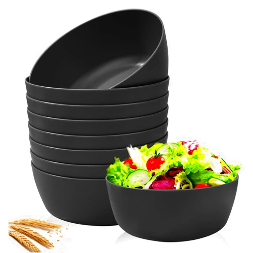 Ejonirinjonir EI 8pcs Wheat Straw Bowls,28oz Reusable Cereal Bowls,Unbreakable Plastic Bowls,Premium Wheat Straw Bowls Set,Microwave and Dishwasher Safe Lightweight Noodle/Fruit/Salad /Soup Bowls for Picnic,Dinner