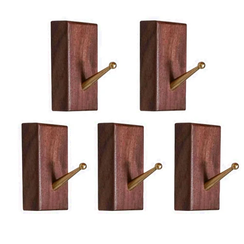 CHENLIANG-2022 Coat Rack Wall Mount Wood Hooks, Light Luxury Creative Coat Hooks, Brass Wooden Coat Hangers, Used for Porch, Bedroom, Living Room Coat Rack Space-Saving Coat Hanger (Color : Brown)