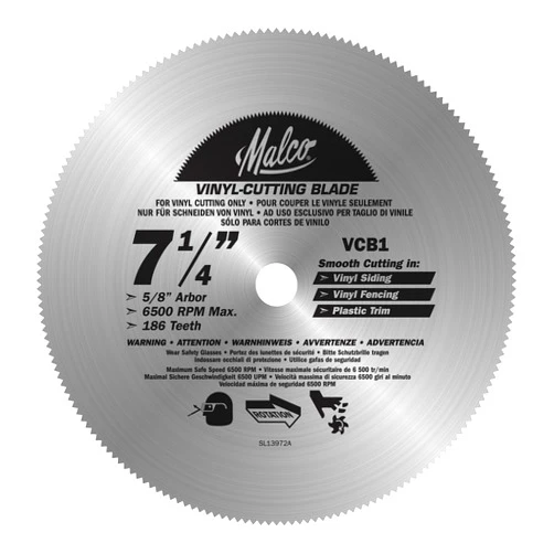 Malco VCB1 7-1/4-Inch Vinyl Siding and Fencing Cutting Circular Saw Blade