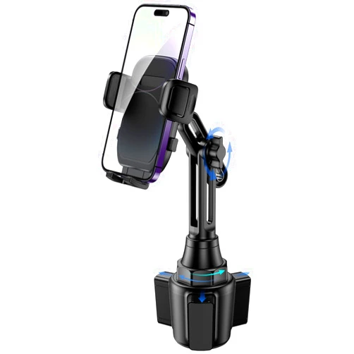 Bokilino Cup Phone Mount for Car, [Upgraded Version] Universal Cup Phone Cradle Holder with Long and Adjustable Neck, Friendly Compatible with Cell Phone iPhone, Samsung, Google and All Smartphones