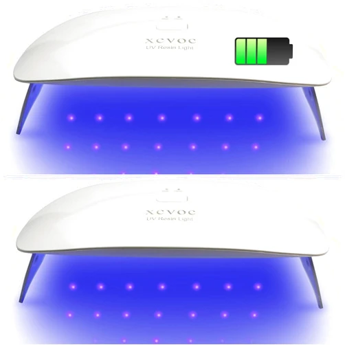 Xcvoc 2 Pack UV Resin Lamp Rechargeable 355nm 365nm 395nm 405nm Light