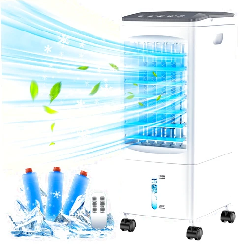 SUPALAK Portable Air Conditioners, 1.45 Gal Evaporative Air Cooler, Portable AC Cooling Fan w/ 3 Spds & Cooling Mode & Timer, Swamp Cooler w/Remote, Windowless Air Conditioner Portable for Room Home