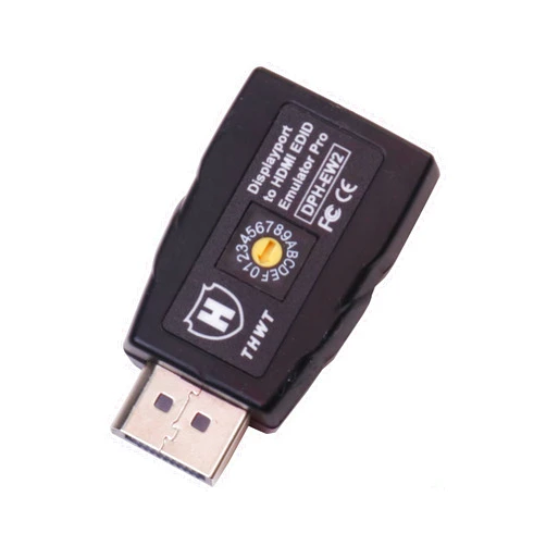 THWT Displayport 1.2 EDID Emulator 4K PRO (Model: DPH-EW2), Support EDID Copy and Emulation, HDMI Output, 14 PreSET EDID Values