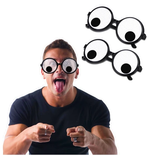 Axlksia 2 Pcs Googly Eye Glasses, Novelty Funny Googly Eyes Glasses for Adults