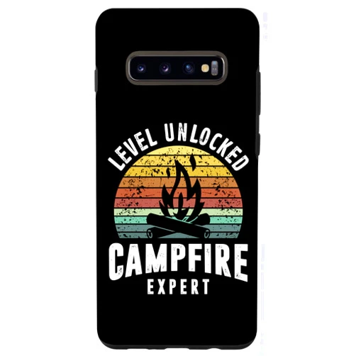 TooMerch Campfire Expert Galaxy S10+ Level Unlocked Campfire Expert Travel Lover Campaign Skill Case