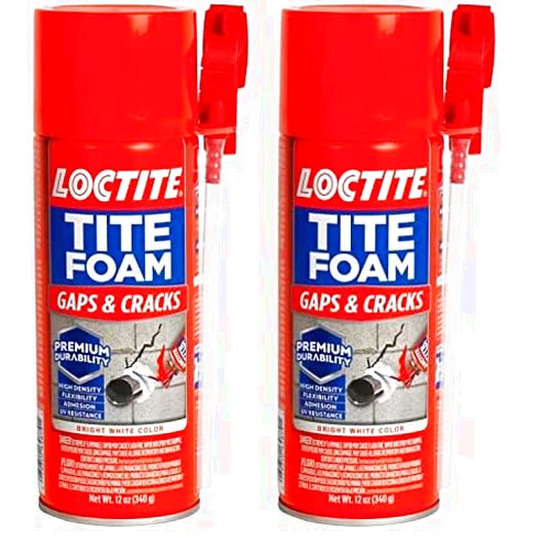 Loctite Tite Foam Gaps & Cracks Spray Foam Sealant, Polyurethane Expanding Foam Insulation - 12 fl oz Can, Pack of 2