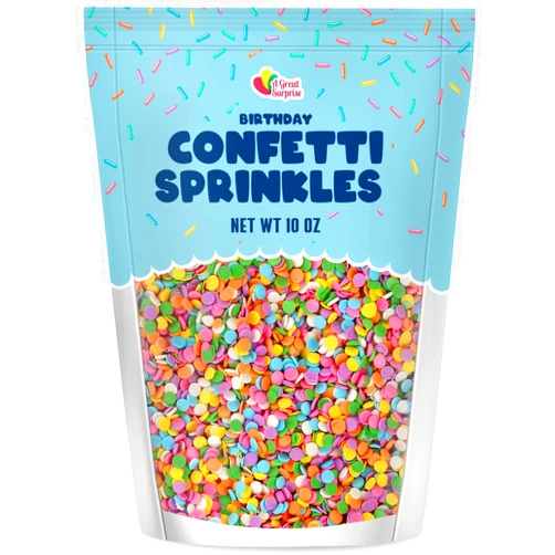 A Great Surprise Summer Pastel Confetti Sprinkles - Birthday Sprinkle Confetti - 10 ounces - Candy Toppings for Baby Shower Cupcakes - Summer Cake Decorations - Sugar Cookie Sprinkle Toppings