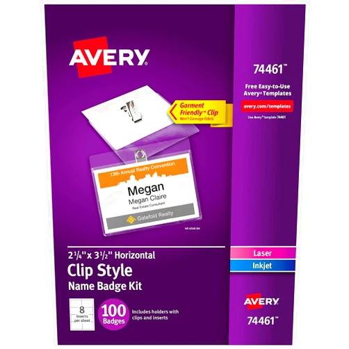 AVERY Clip-Style Name Badges - AVE74461