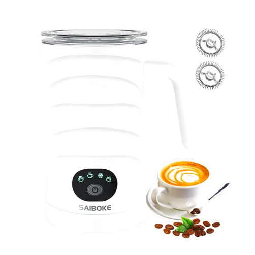 SAIBOKE Milk Frother, 4-in-1 Milk Frother and Steamer, 350ml/11.8oz Automatic Hot and Cold Foam Maker, Electric Milk Frother for Coffee, Latte, Cappuccino, Matcha, Hot Chocolate(White)