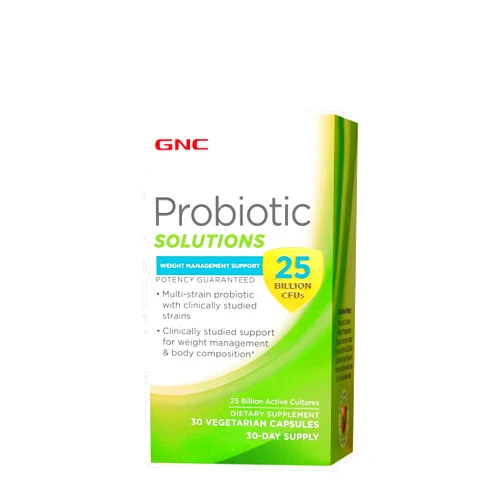 GNC Probiotic Solutions Weight Management Support with 25 Billion CFUs | Contains Clinically Studied Strains of Live, Active Probiotic Cultures, Vegetarian, Gluten Free, | 30 Capsules