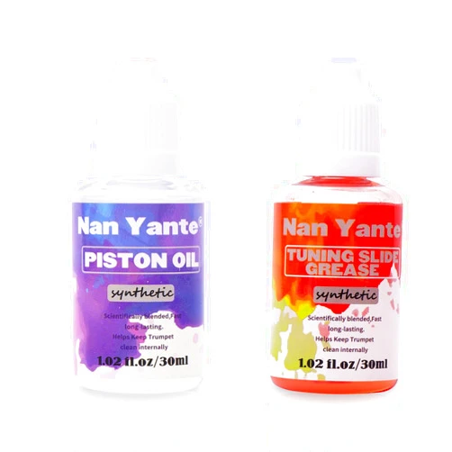 Nan Yante Premium Synthetic Tuning Slide Grease Oil + Valve Oil/Piston Oil for Trumpet, Trombone, French Horn, Tuba, Euphonium & Other Brass Instruments, 30ml (1.02 fl. Oz) Each Bottle