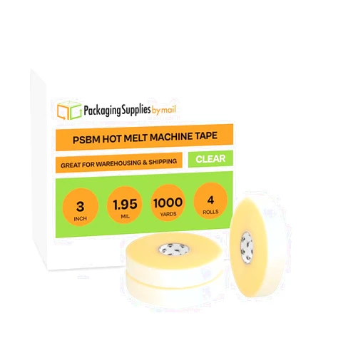 PackagingSuppliesByMail PSBM Cold Temp Packing Tape, 3 Inch x 1000 Yards, 4 Pack, Clear, Designed for Use in Extremely Cold Temperatures [Machine Length]