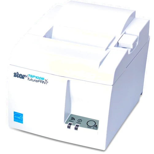 Star Micronics TSP143IIIBi Bluetooth Thermal Receipt Printer for iOS, Android, and Windows with Auto-cutter and Internal Power Supply - White