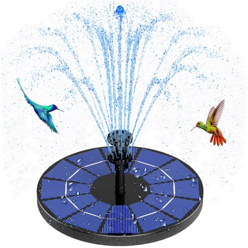 AISITIN 3.5W Solar Fountain Pump Built-in 1500mAh Battery, Solar Bird Bath Fountain with 6 Nozzles, Solar Floating Water Fountain Pump for Bird Bath, Fish Tank, Pond, Pool, Garden and Outdoor