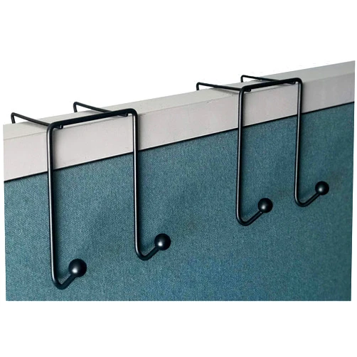 Tetra-Teknica CWH-02-2P 3 Inch Space Addition Wire Double Hook for Partition Wall Cubicle Panel, Color Black, 2 per Pack