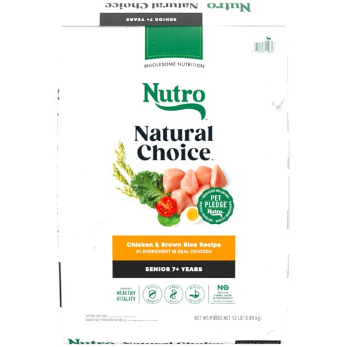Nutro Natural Choice Senior Dry Dog Food, Chicken and Brown Rice Recipe, 13 lbs.