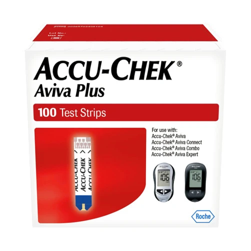 Accu-Chek Aviva Plus Test Strips for Diabetic Blood Glucose Testing (Pack of 100)
